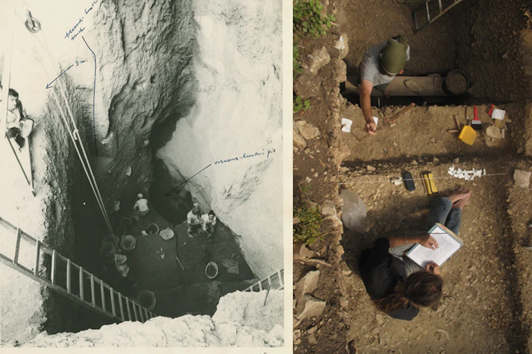 Las dos excavaciones: Ksar Akil (izquierda) y la cueva de Mandrin (derecha).
