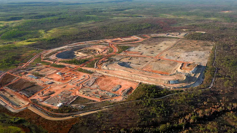 aerial view of lithium mine in northern Australia