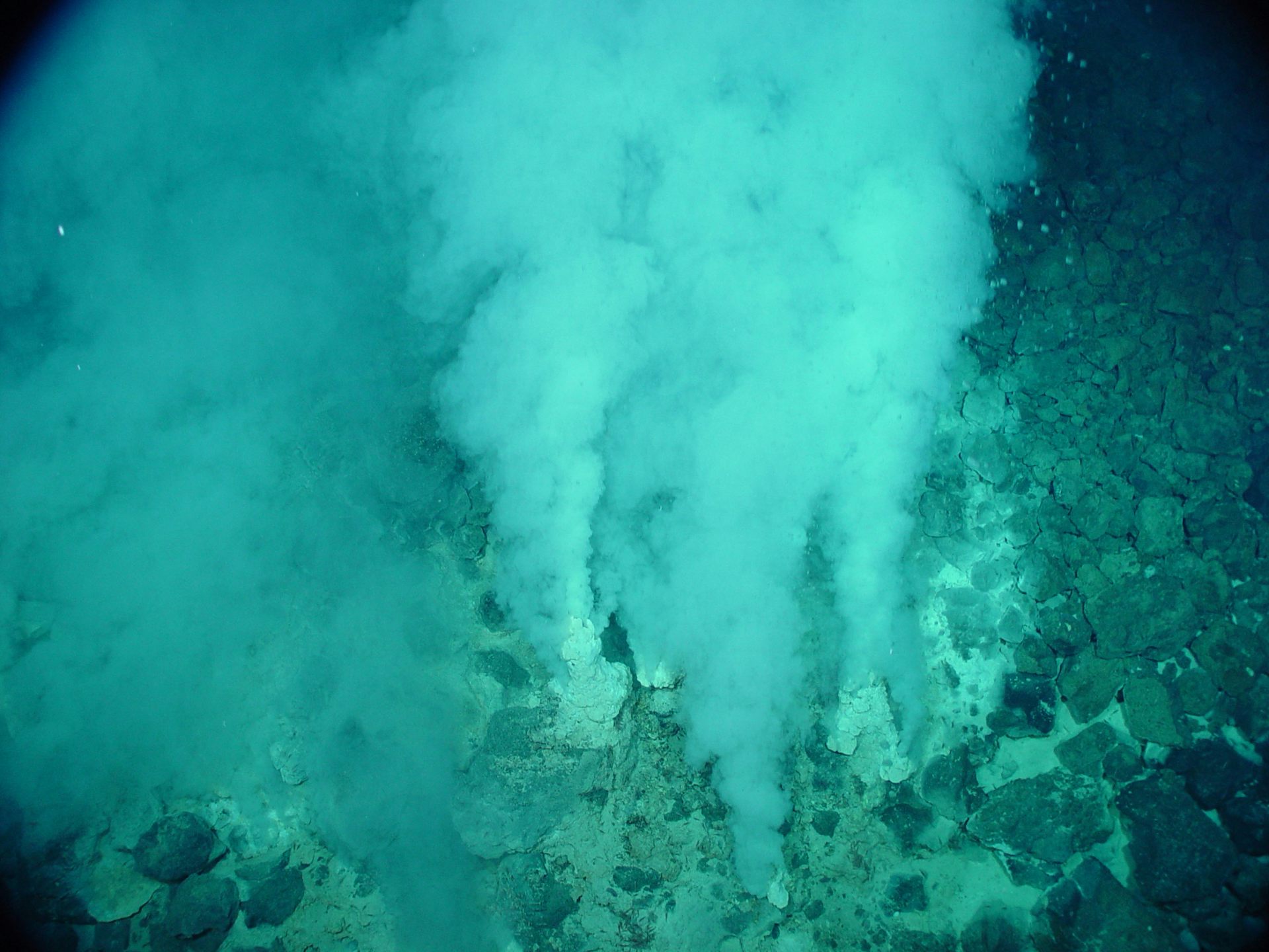 Smoking hydrothermal vent.
