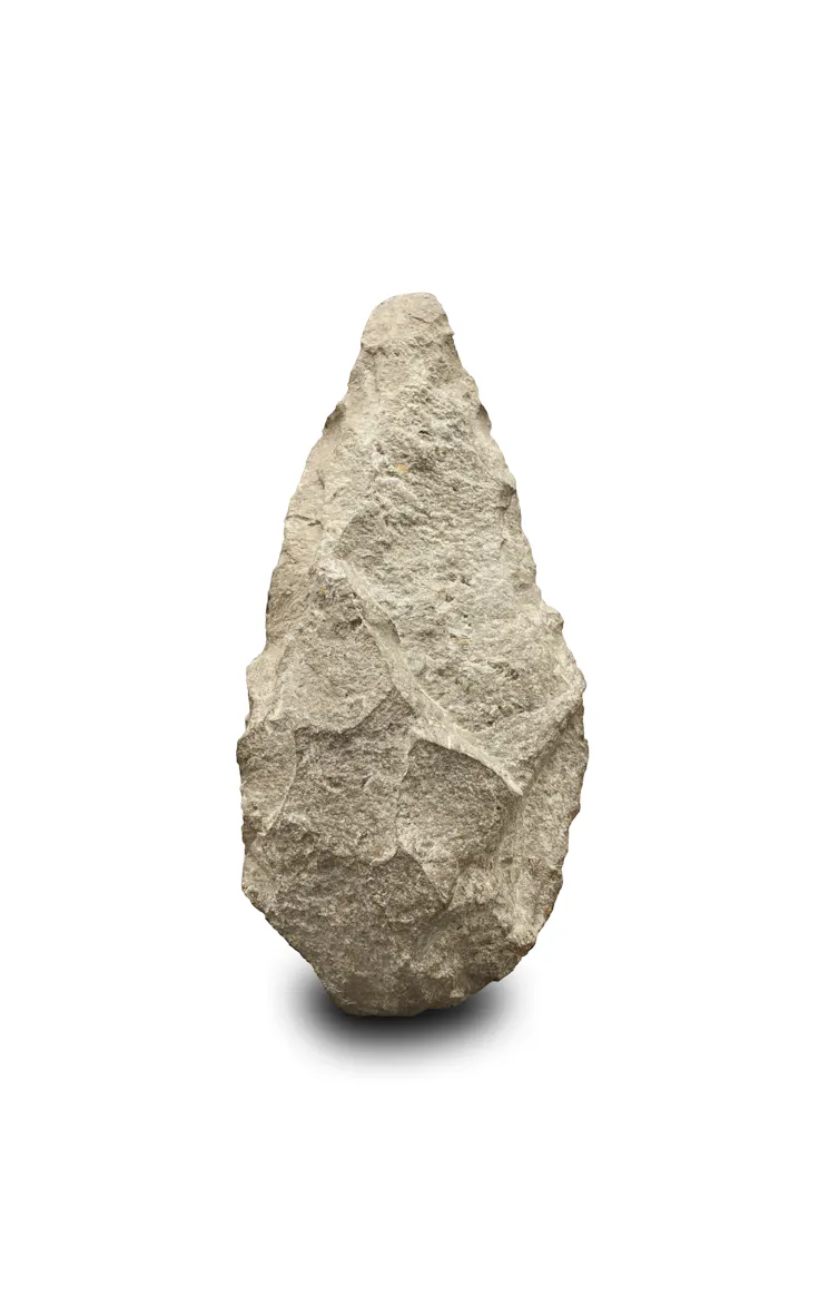 An Acheulean hand-axe from Africa held by the Regional Archaeological Museum of Madrid.