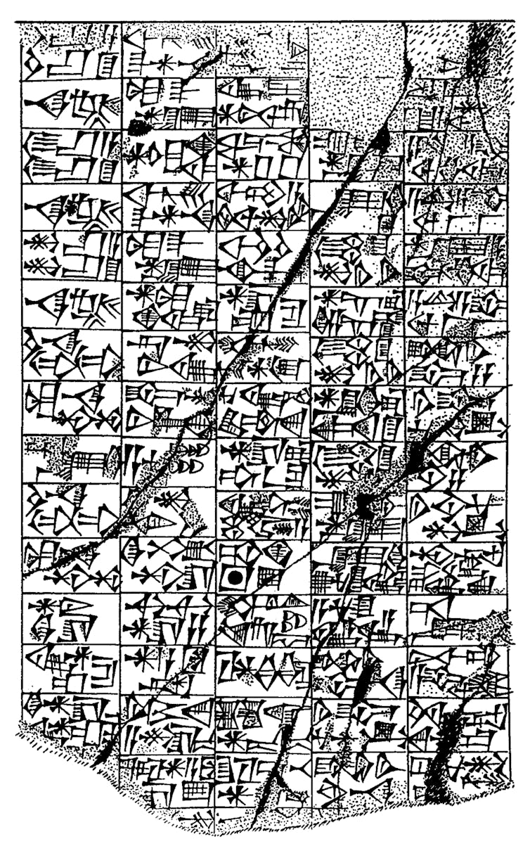 Cuneiform text on the Barton Cylinder.