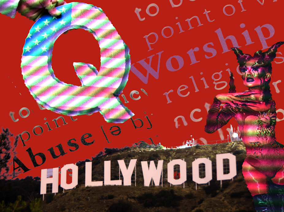 Hollywood, Devil, QAnon, Abuse graphic.