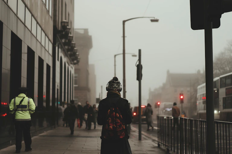 Person wearing headphones