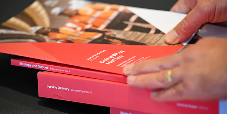 The 2023-2024 Victorian Budget papers.