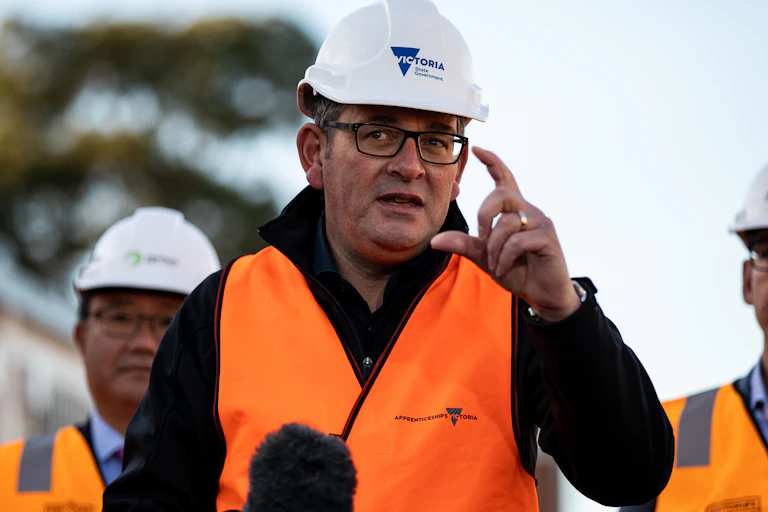 Victorian Premier Daniel Andrews speaks to media during a Suburban Rail Loop press conference in Clayton, Melbourne, Thursday, June 2, 2022.