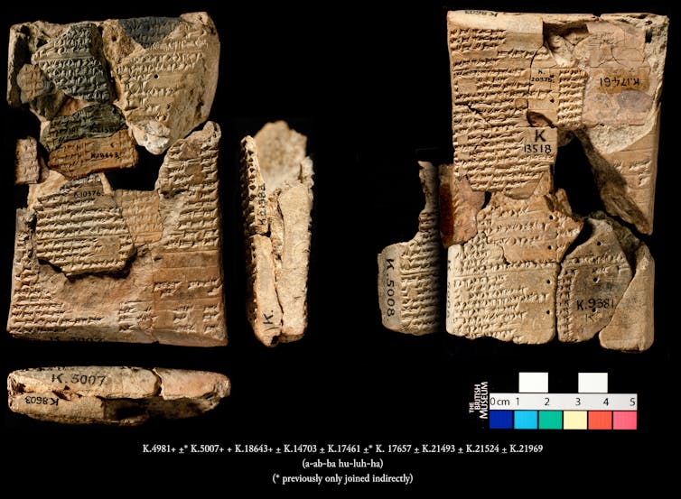 Reconstruction of two examples of tablet fragments.