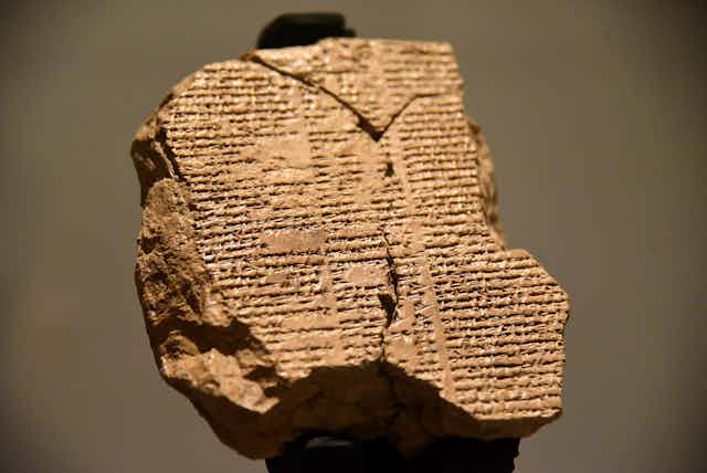 A cuneiform tablet of the Epic of Gilgamesh.