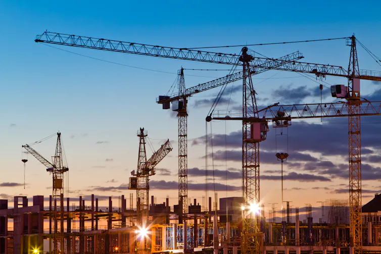 Cranes in skyline