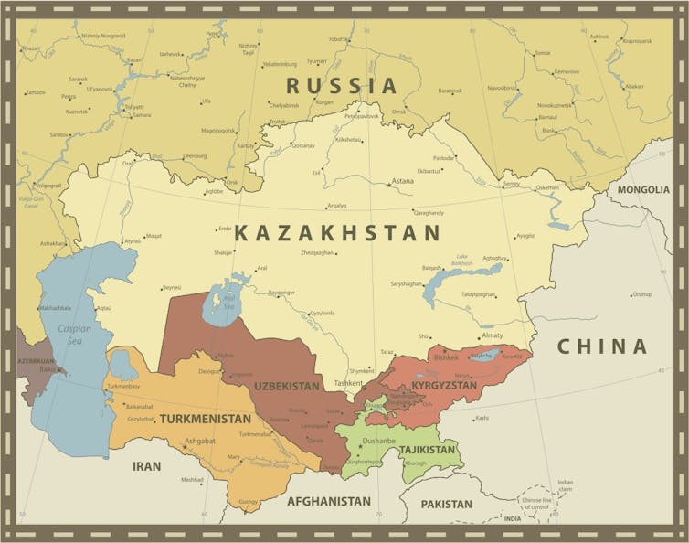 A map of Central Asia
