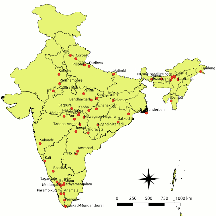 Annotated map of India