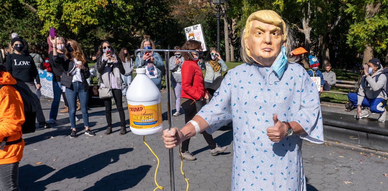 Not all political comedy is equal – how comics can either depress turnout or activate voters in 2024 'a person in a mask holding a medical device'