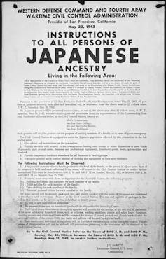The government's official instructions for the internment of Japanese-Americans.