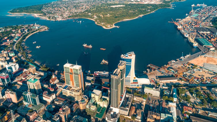 Aerial view of Dar es Salaam city