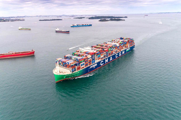 Porte-conteneurs de la compagnie française CMA-CGM