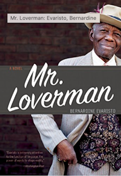 A cover of a book called Mr Loverman showing a smartly dressed elderly Caribbean man in straw boater, suit and fancy waistcoat.