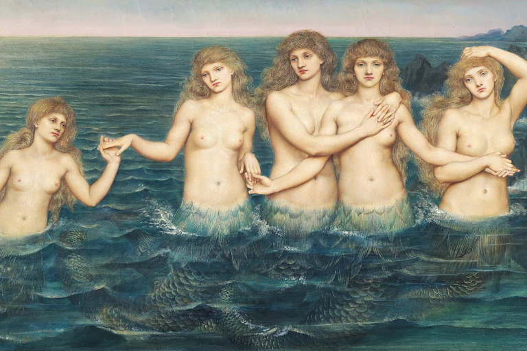 Peinture "The Maids of the Sea", par Evelyn de Morgan.