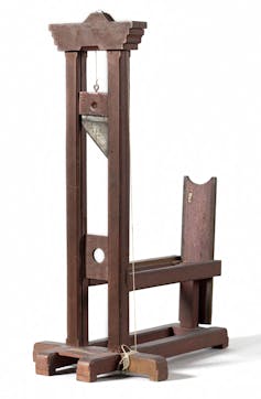 Miniature guillotine, French revolution era,