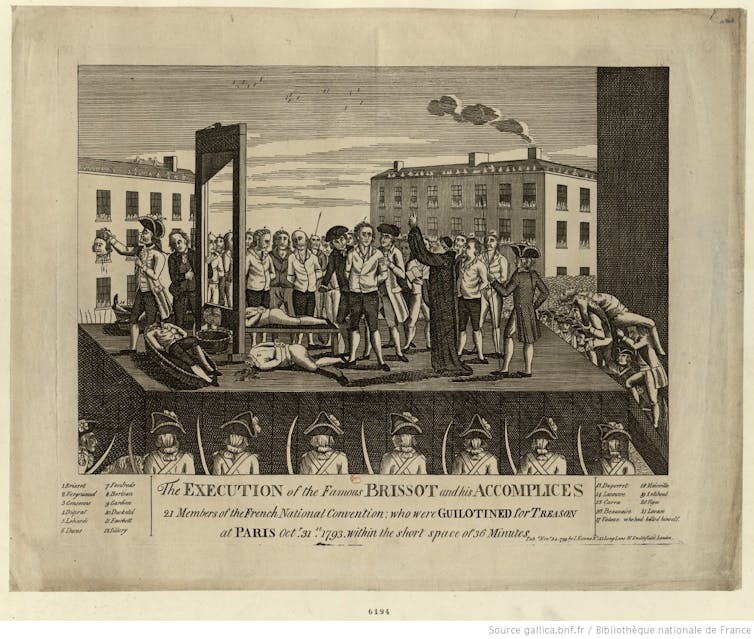 The bulk of the executions occurred during the the Reign of Terror.