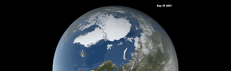 Animation of Arctic sea ice from space