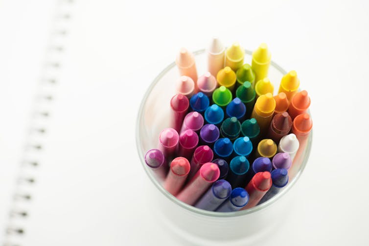 Colourful crayons