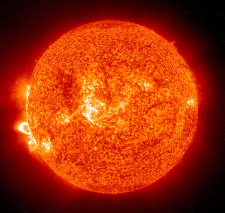 A close up image of the Sun in outer space