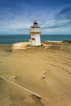 Lighthouse in Kaipara Harbour.