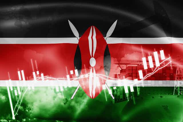 Backdrop of Kenya's flag