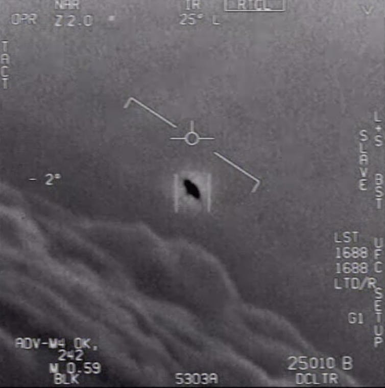 UFO phenomena, such as this video taken by a U.S. Navy pilot released in 2020, have been a source of renewed interest in recent years.