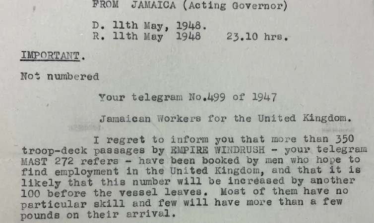 Typewritten telegraph.