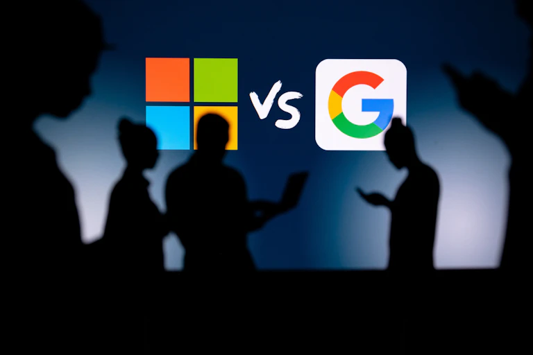 Representation of Microsoft versus Google.