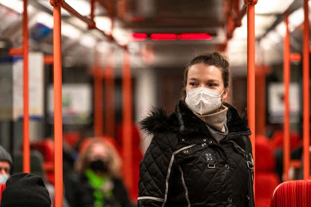 Women wearing mask on public transport