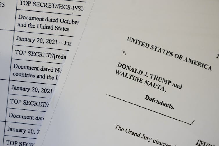 A pile of pages from an indictment.