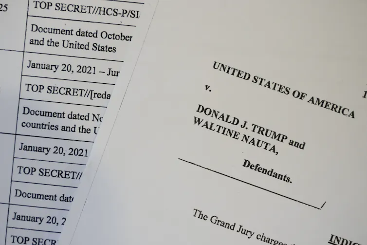 A pile of pages from an indictment.