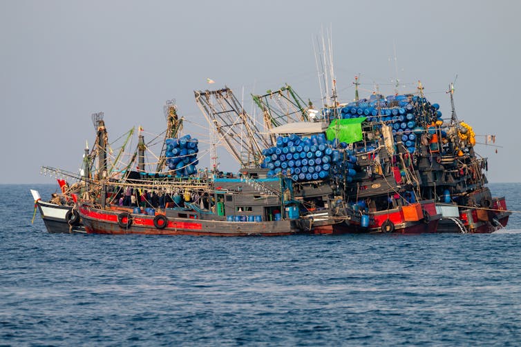 An overstocked fishing trawler.
