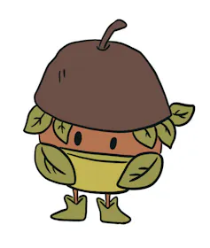 Dibujo de un muñeco que encarna a un fruto.