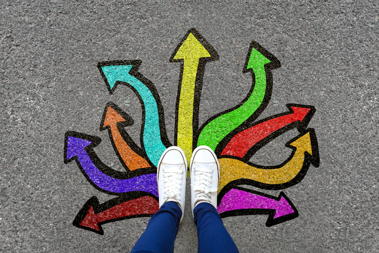 Representation of taking a decision.
