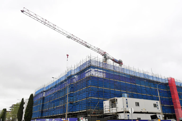 a block of apartments under construction