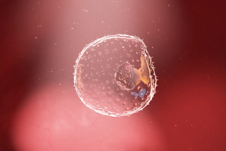An illustration of a week 2 human embryo.