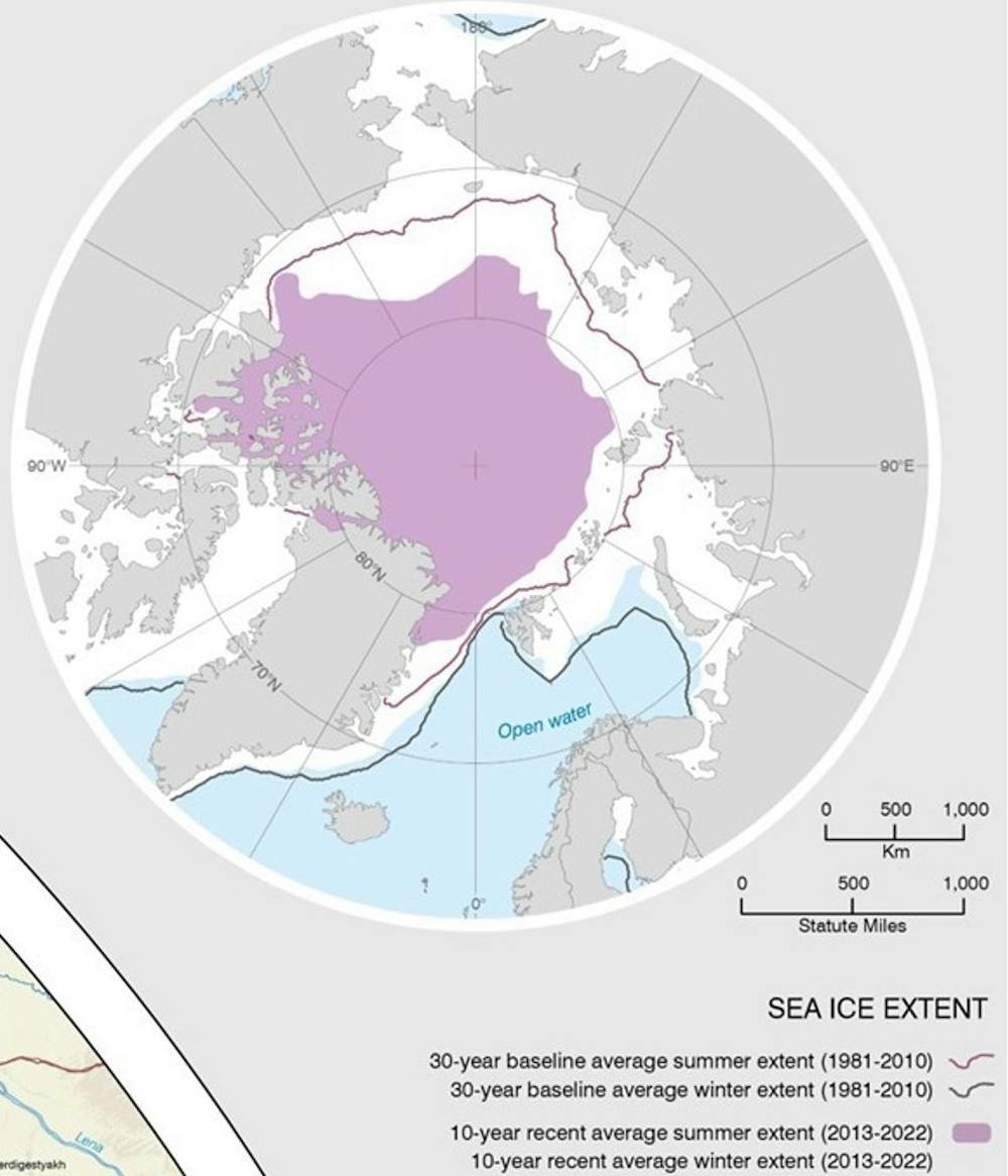 arctic ocean ice map