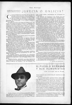 Una página de periódico de 1929 encabezada por el titular '¿Grecia o Galicia?'.