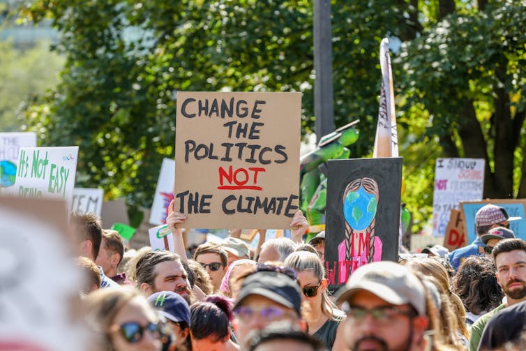A climate protest