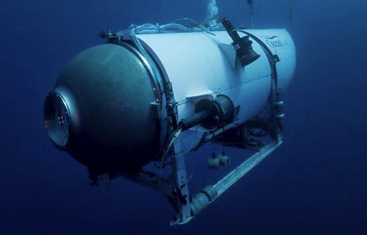 A small submersible is seen underwater.