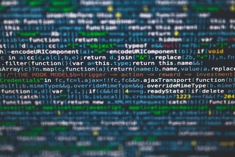 A page of coding.