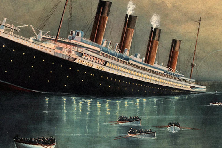 Peinture du Titanic lors de son naufrage