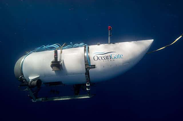 A submarine underwater.