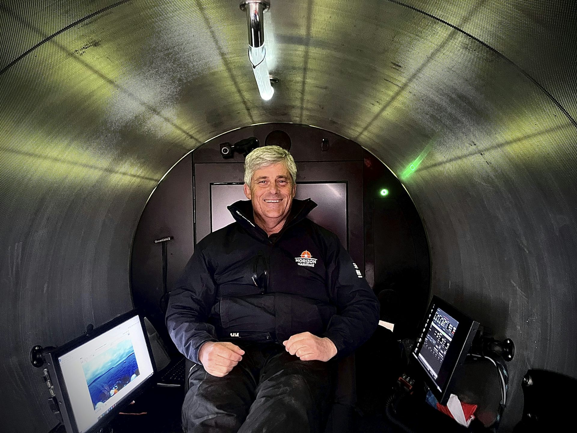 OceanGate Expeditions chief executive Stockton Rush photographed on board the Titan in May 2023.