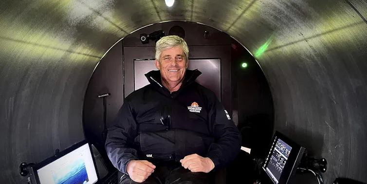 OceanGate Expeditions chief executive Stockton Rush photographed on board the Titan in May 2023.
