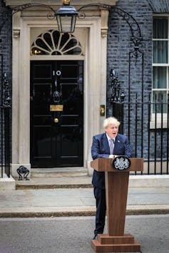 Boris Johnson resigning as prime minister