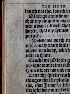 Henry VIII's manicules in the margins of Psalms and Prayers.