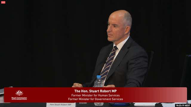Stuart Robert during hearings for the robodebt royal commission